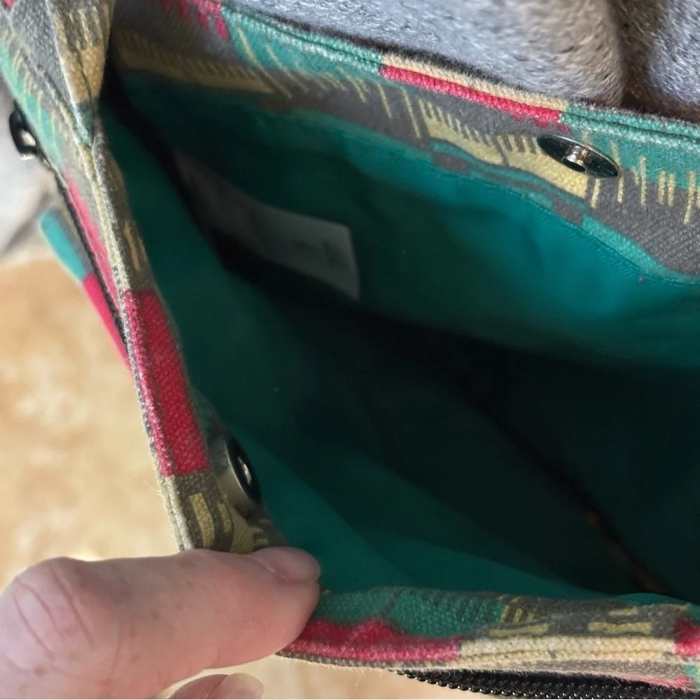 KAVU Crossbody Shoulder Bag Limited Edition Geometric Print Canvas